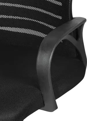Black Office Visitor Chair with Chrome Pipe Legs -
