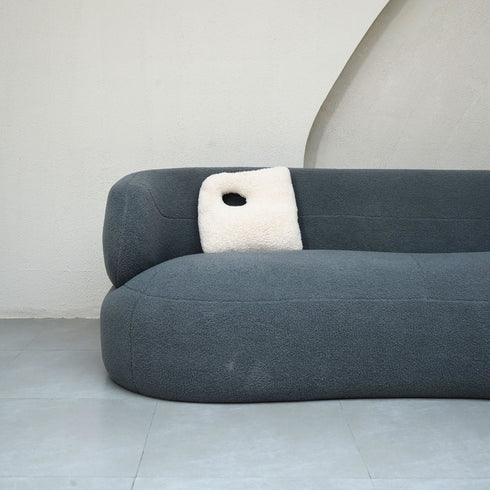 Boucle 3 Seater Sofa Structure with Solid Wood Frame and Polyfoam cushions -