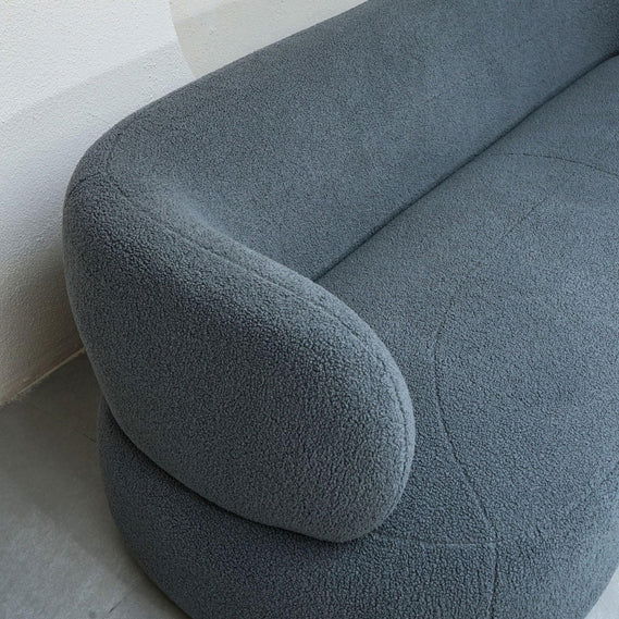 Boucle 3 Seater Sofa Structure with Solid Wood Frame and Polyfoam cushions -