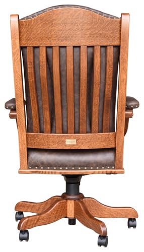 Brown Chair with Wooden Armrest and Base -