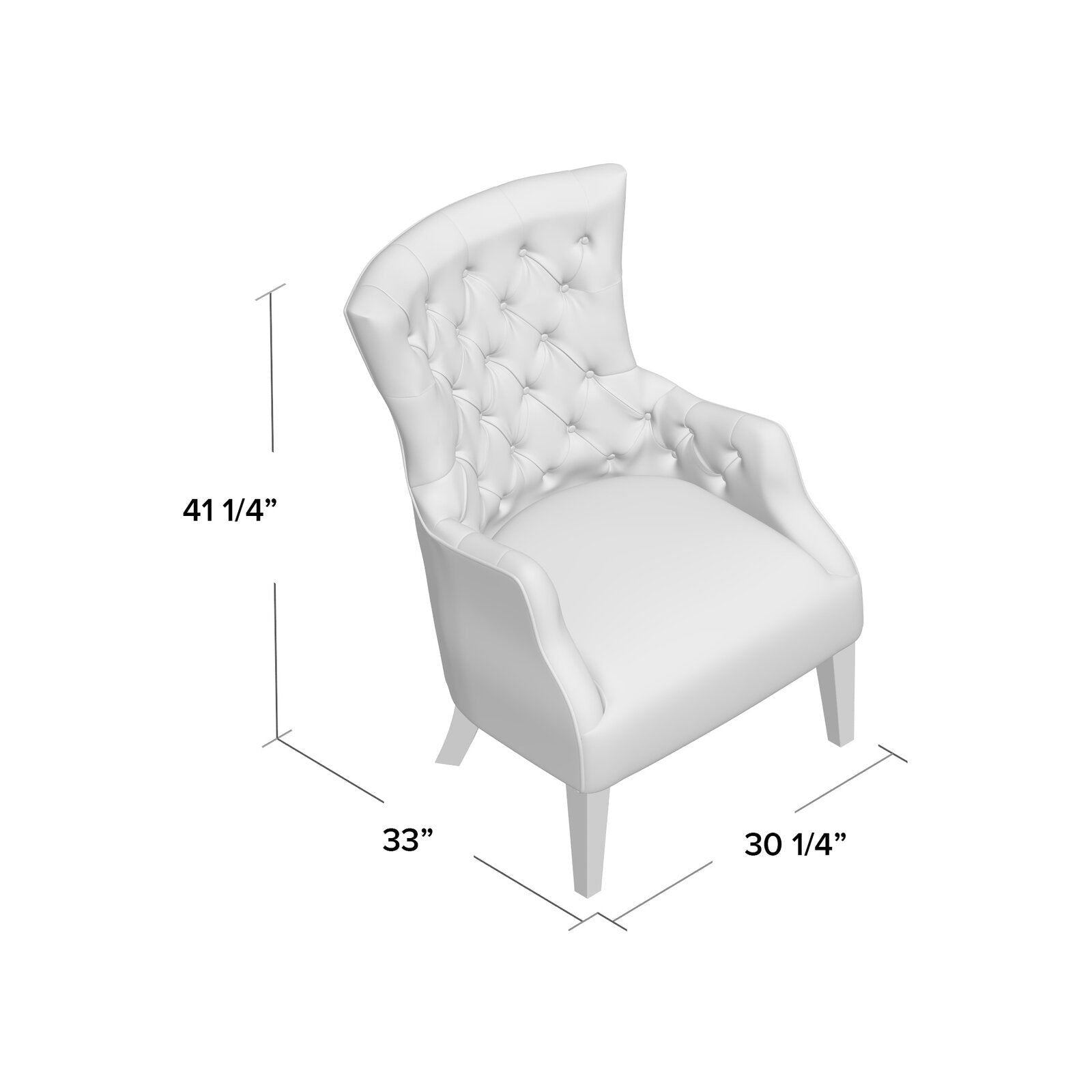 Button Tufted Wing Chair In Ivory -