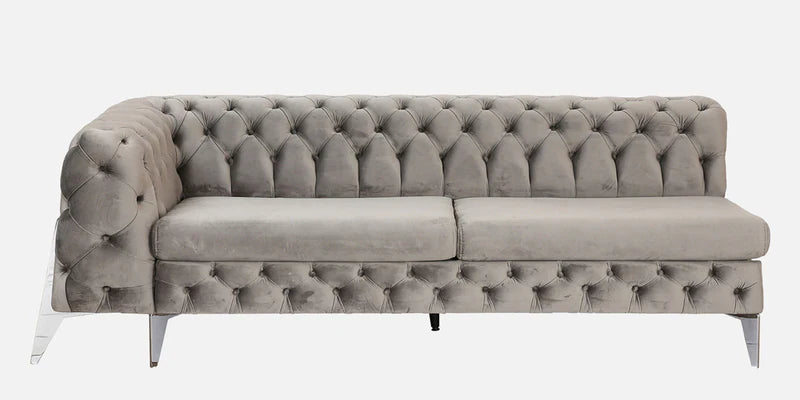 C Shape Fabric Corner Sofa  With Solid Wood Frame And Metal Legs Base -
