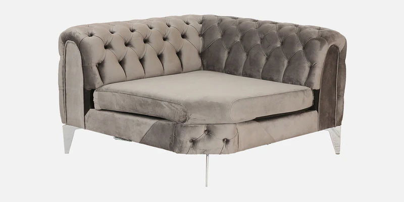 C Shape Fabric Corner Sofa  With Solid Wood Frame And Metal Legs Base -