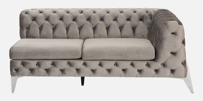 C Shape Fabric Corner Sofa  With Solid Wood Frame And Metal Legs Base -