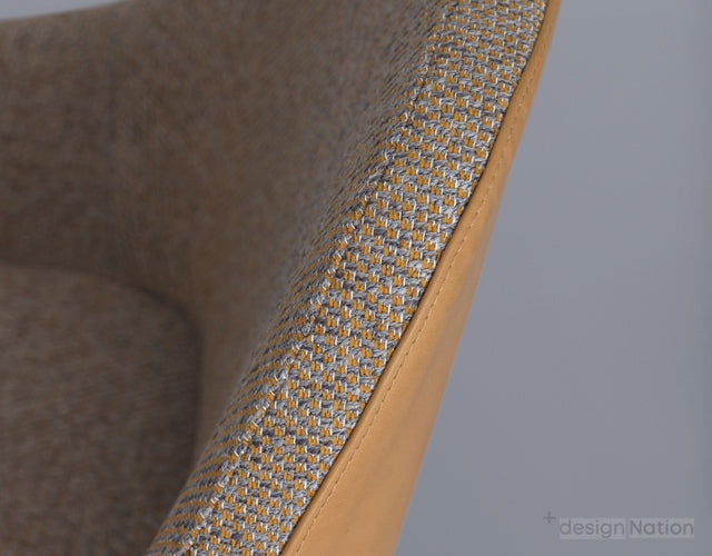 Caf?? And Lounge Chair with Wooden Legs -