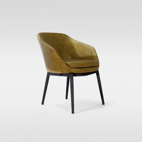 Caf?? And Lounge Chair with Wooden Legs -