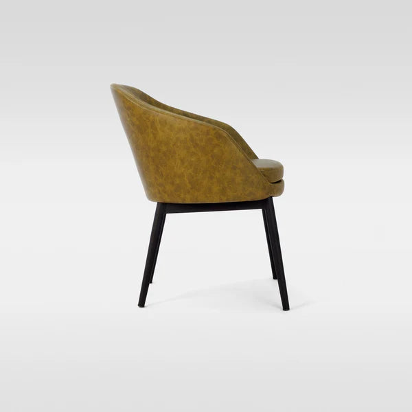 Caf?? And Lounge Chair with Wooden Legs -