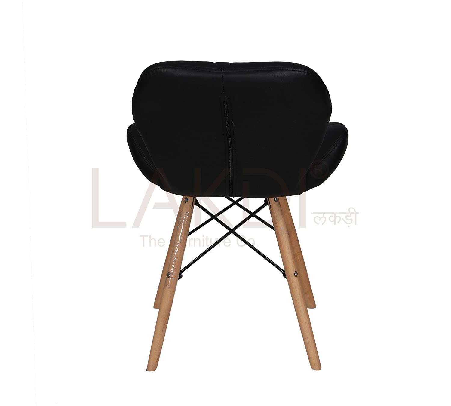 Cafe Chair With Medium Back Wooden Legs Base -