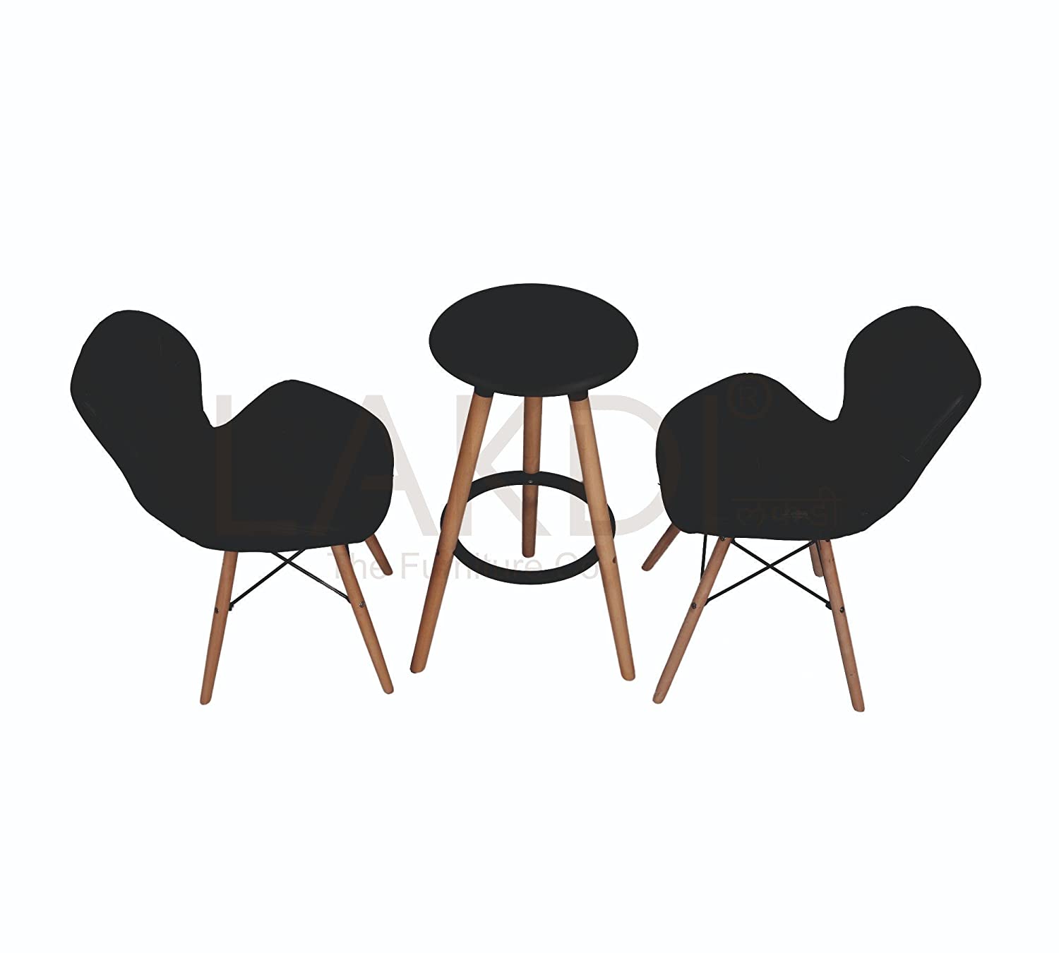 Cafe Chair With Medium Back Wooden Legs Base -