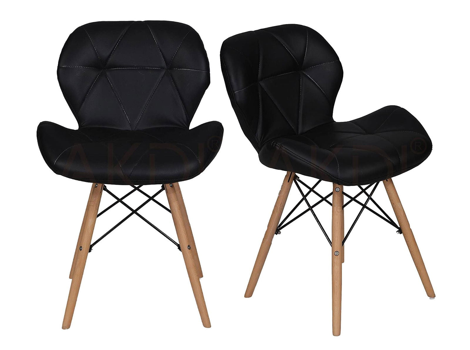 Cafe Chair With Medium Back Wooden Legs Base -