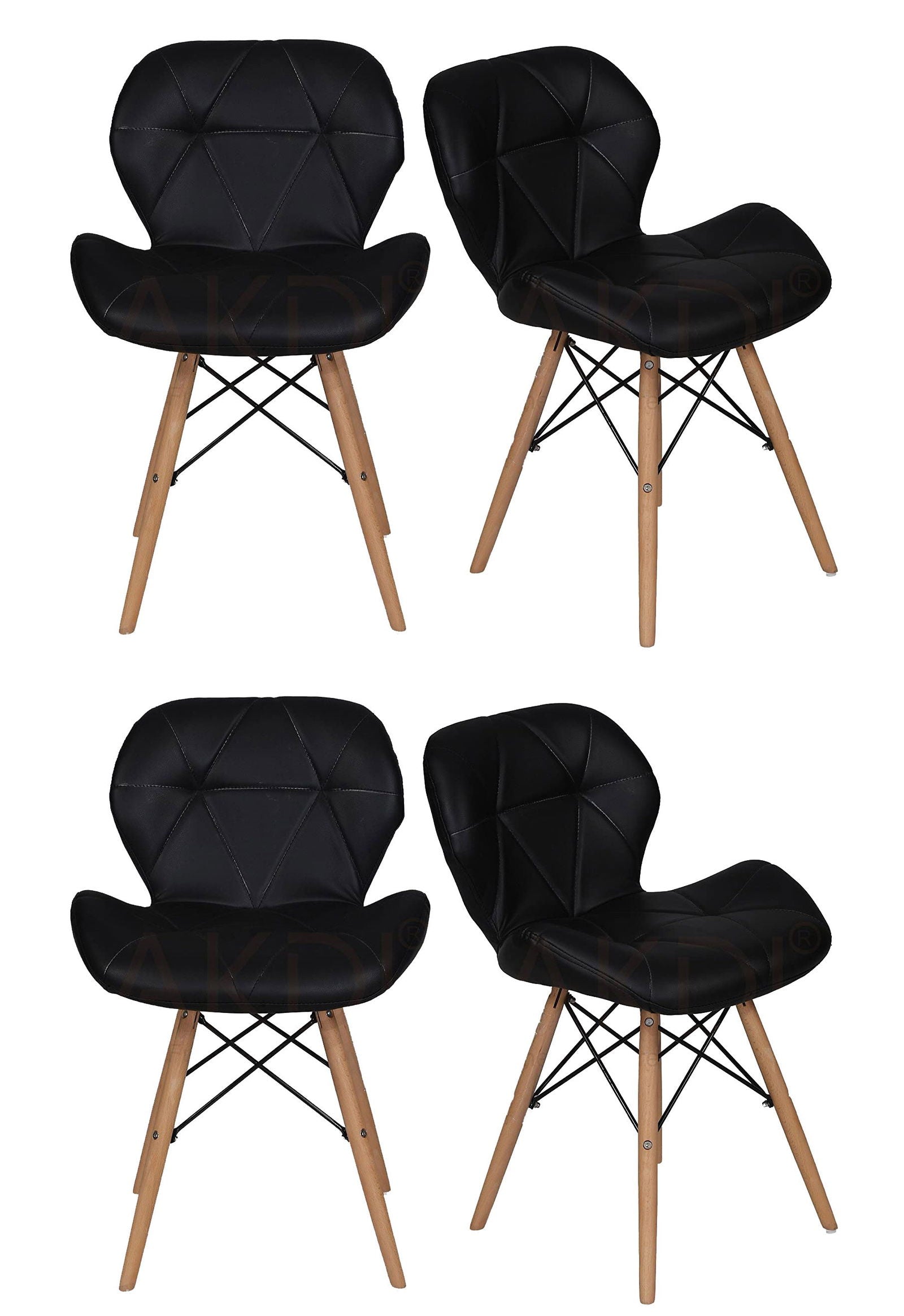 Cafe Chair With Medium Back Wooden Legs Base -