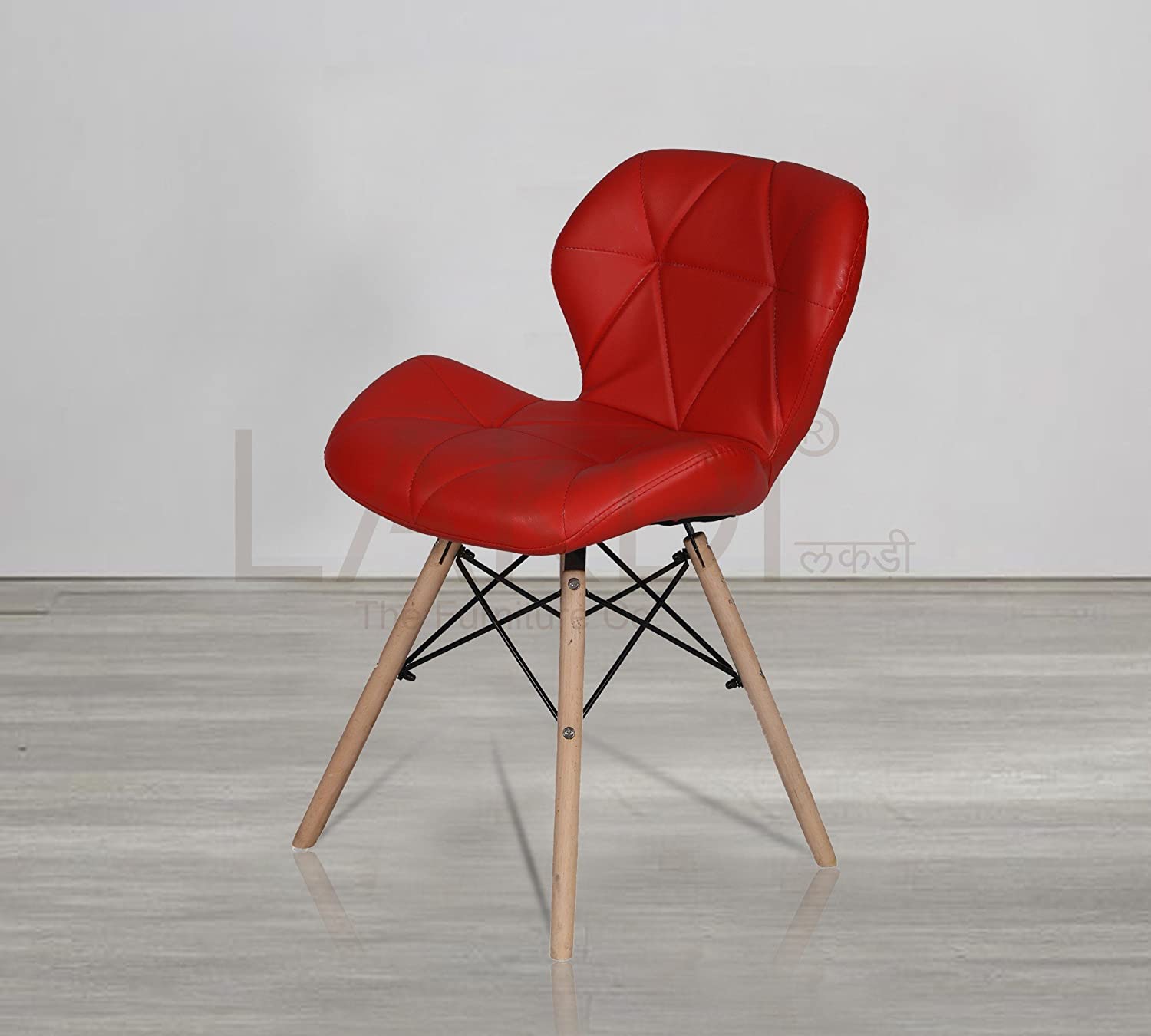Cafe Chair With Medium Back Wooden Legs Base -