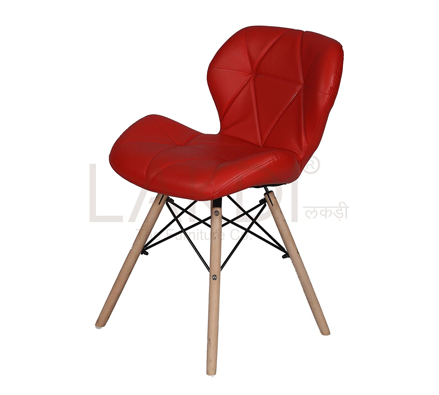 Cafe Chair With Medium Back Wooden Legs Base -