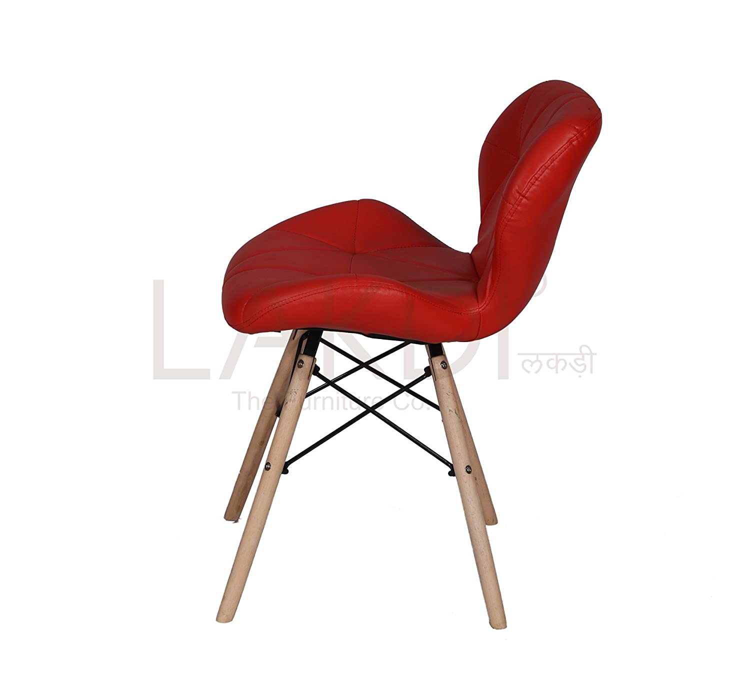 Cafe Chair With Medium Back Wooden Legs Base -
