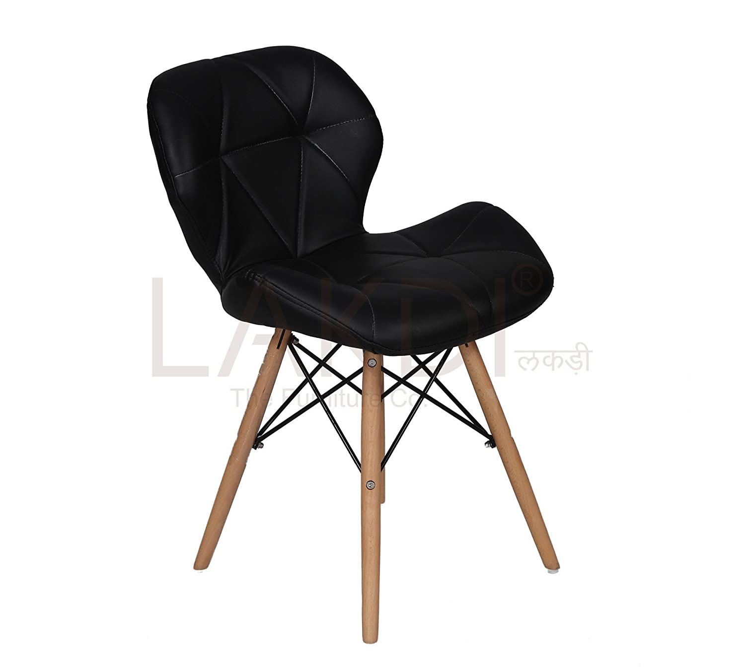 Cafe Chair With Medium Back Wooden Legs Base -
