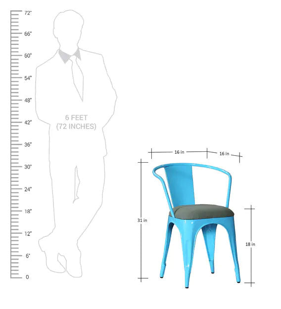 Cafe Chair With Metal Frame Cushioned -