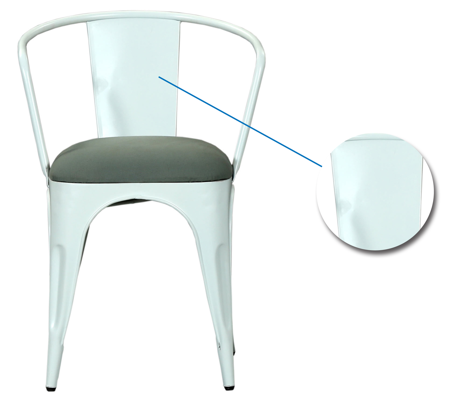 Cafe Chair With Metal Frame Cushioned -