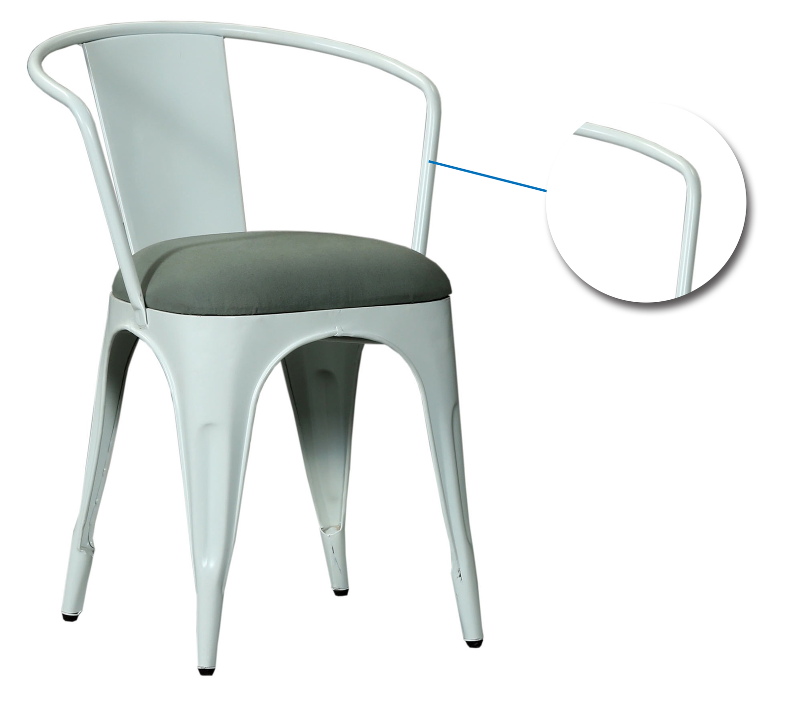 Cafe Chair With Metal Frame Cushioned -