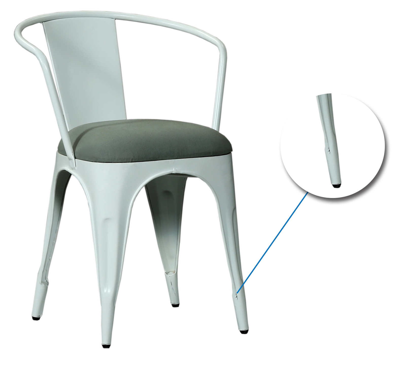 Cafe Chair With Metal Frame Cushioned -