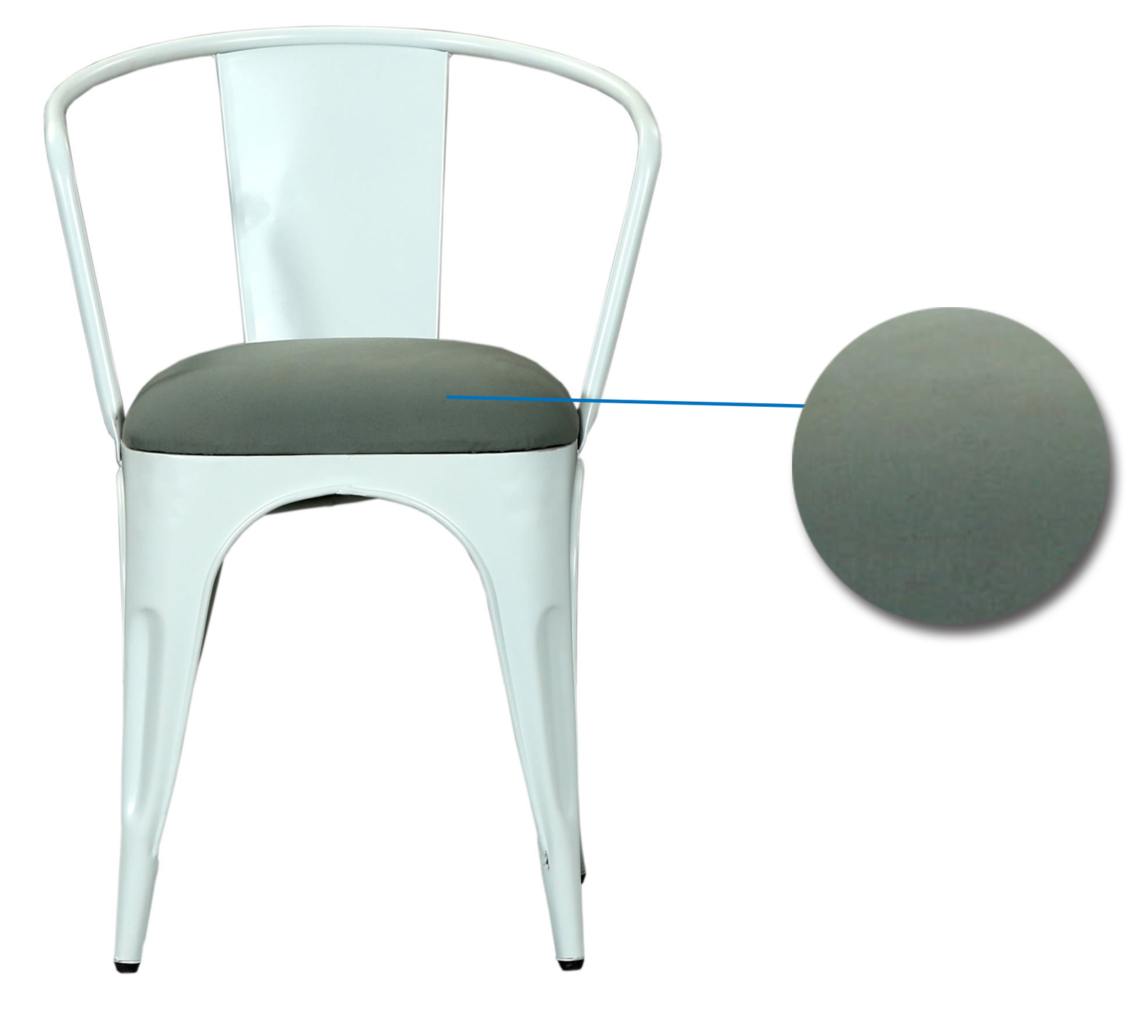 Cafe Chair With Metal Frame Cushioned -