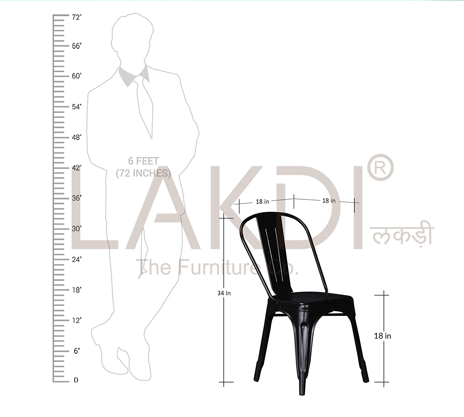 Cafe Chair With Metal Frame Legs Base -