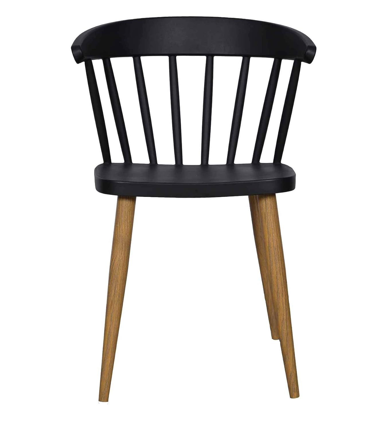 Cafe Chair in Black and Legs in Metal Base -