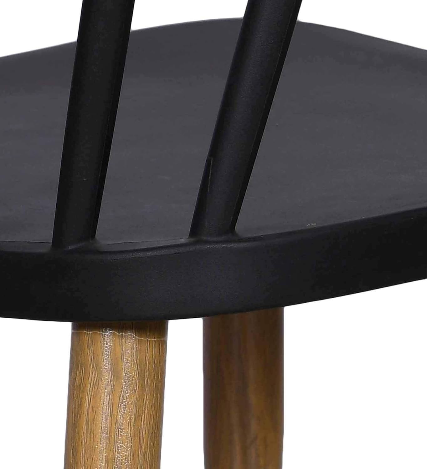 Cafe Chair in Black and Legs in Metal Base -