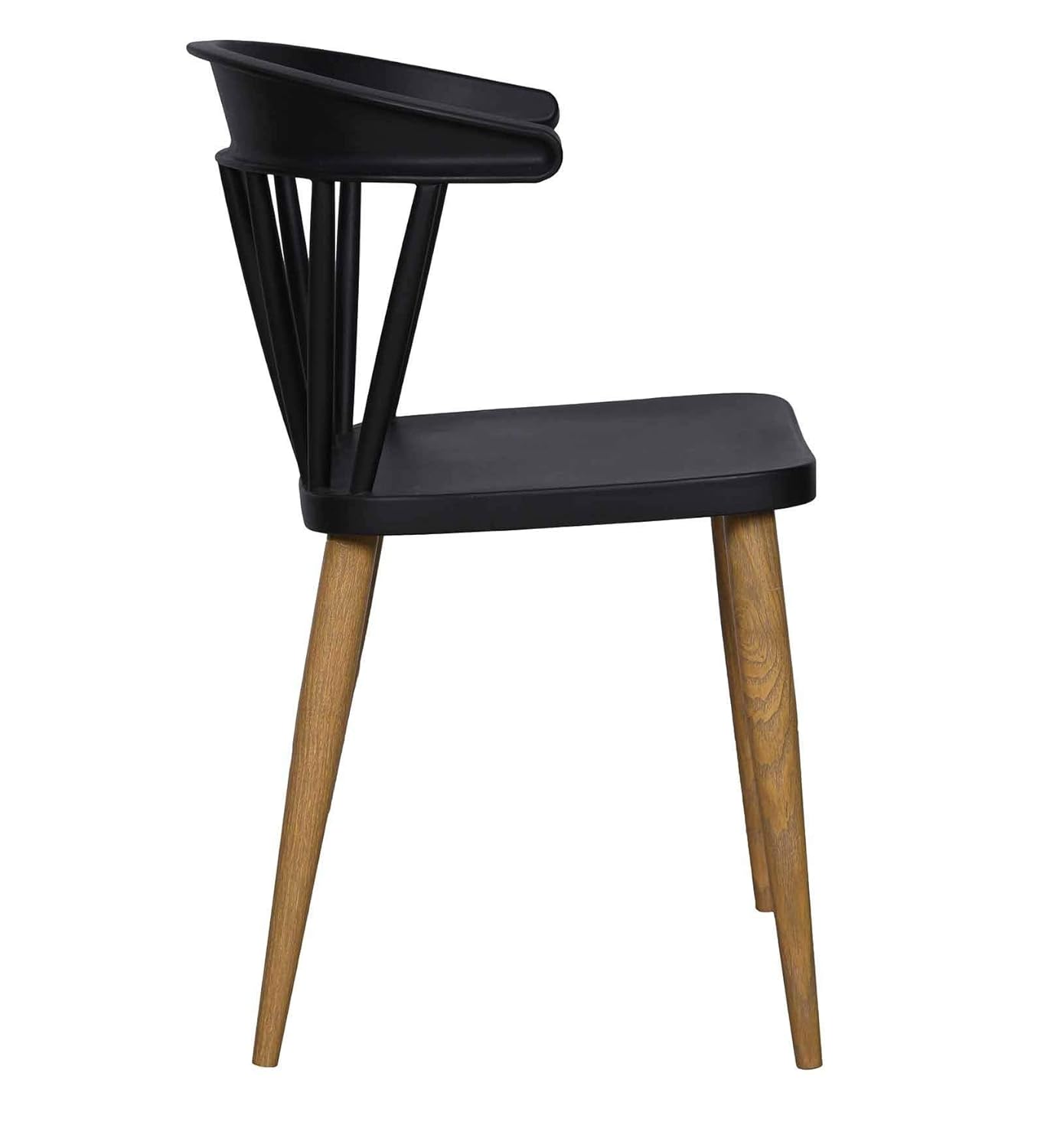 Cafe Chair in Black and Legs in Metal Base -