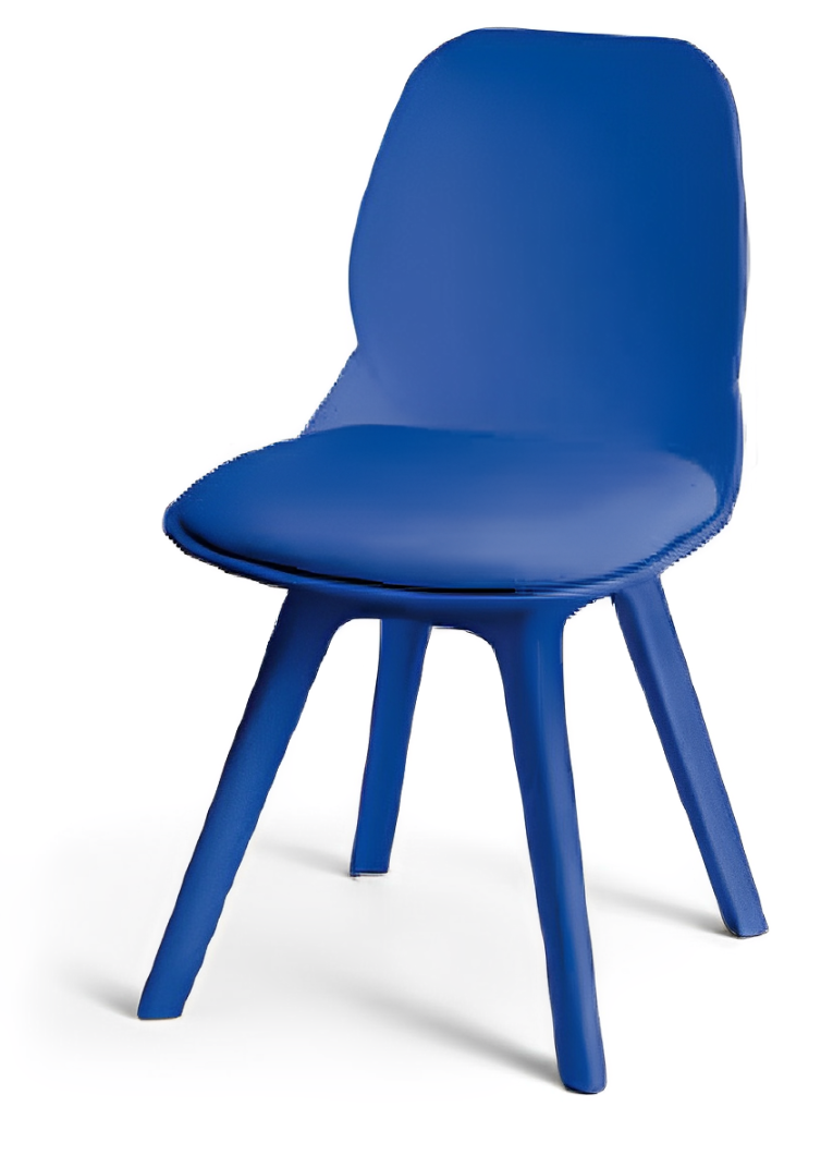 Cafe Chair in Blue Legs Base PP Molded -