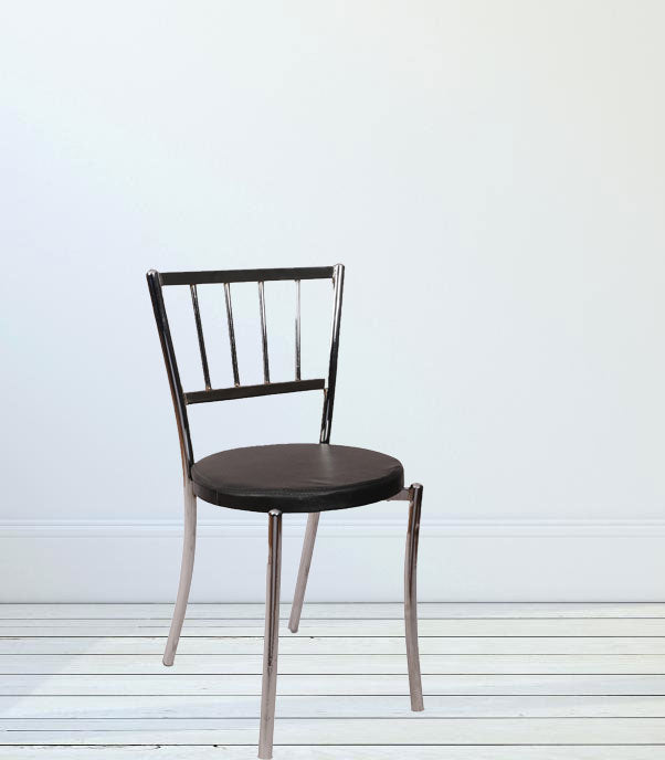 Cafe Chair in Metal Frame Legs Cushioned -