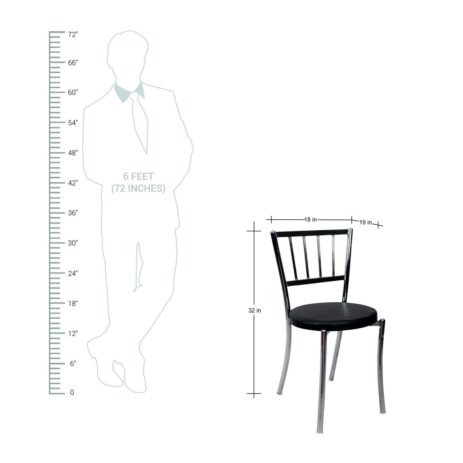 Cafe Chair in Metal Frame SS Legs -