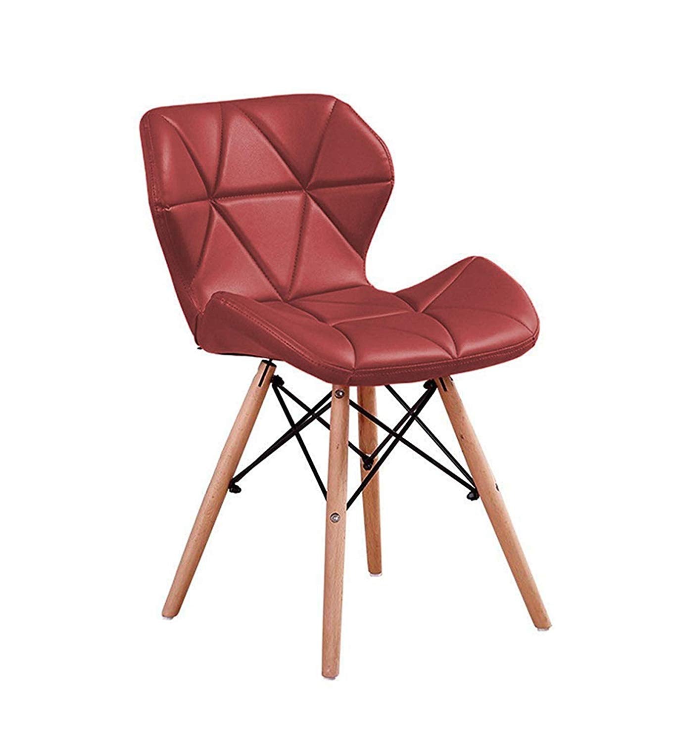 Cafe Chair in Wooden Legs Base Leatherette -