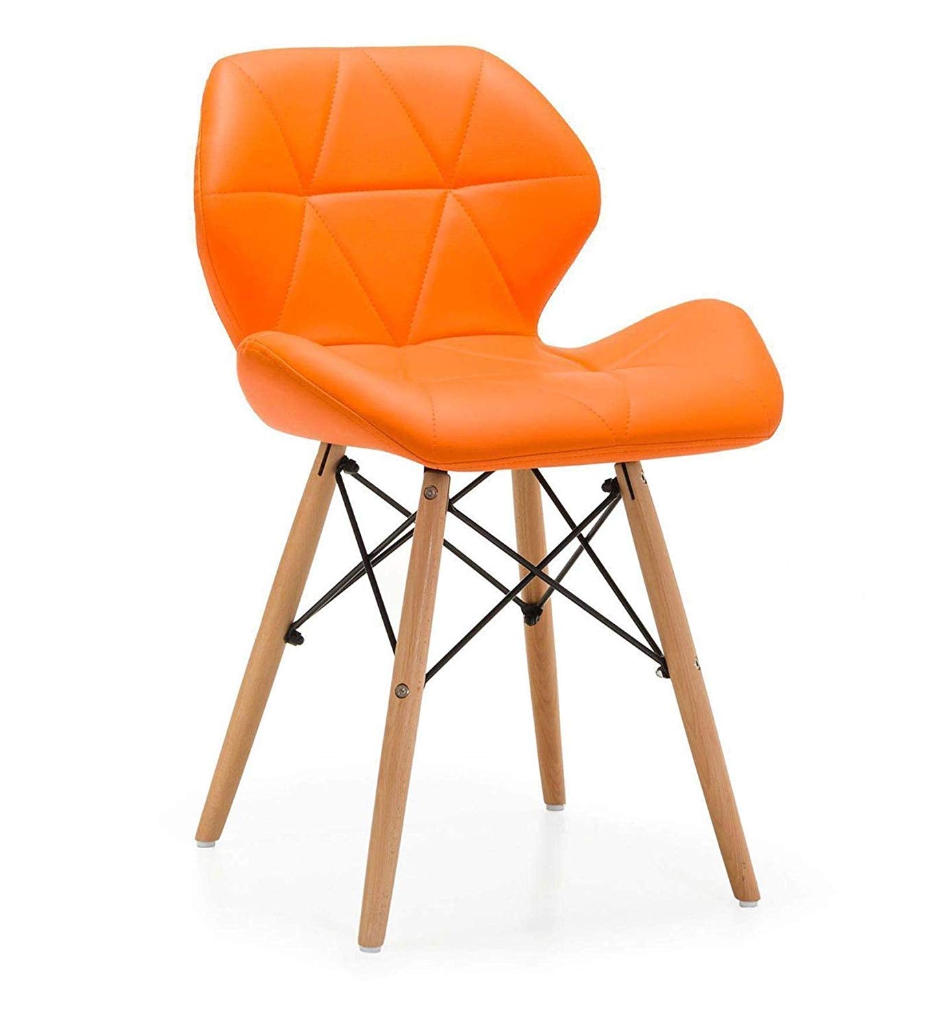 Cafe Chair in Wooden Legs Base Leatherette -