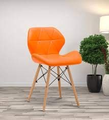 Cafe Chair in Wooden Legs Base Leatherette -