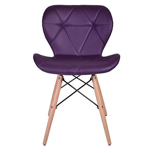 Cafe Chair in Wooden Legs Base Leatherette -