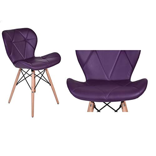 Cafe Chair in Wooden Legs Base Leatherette -