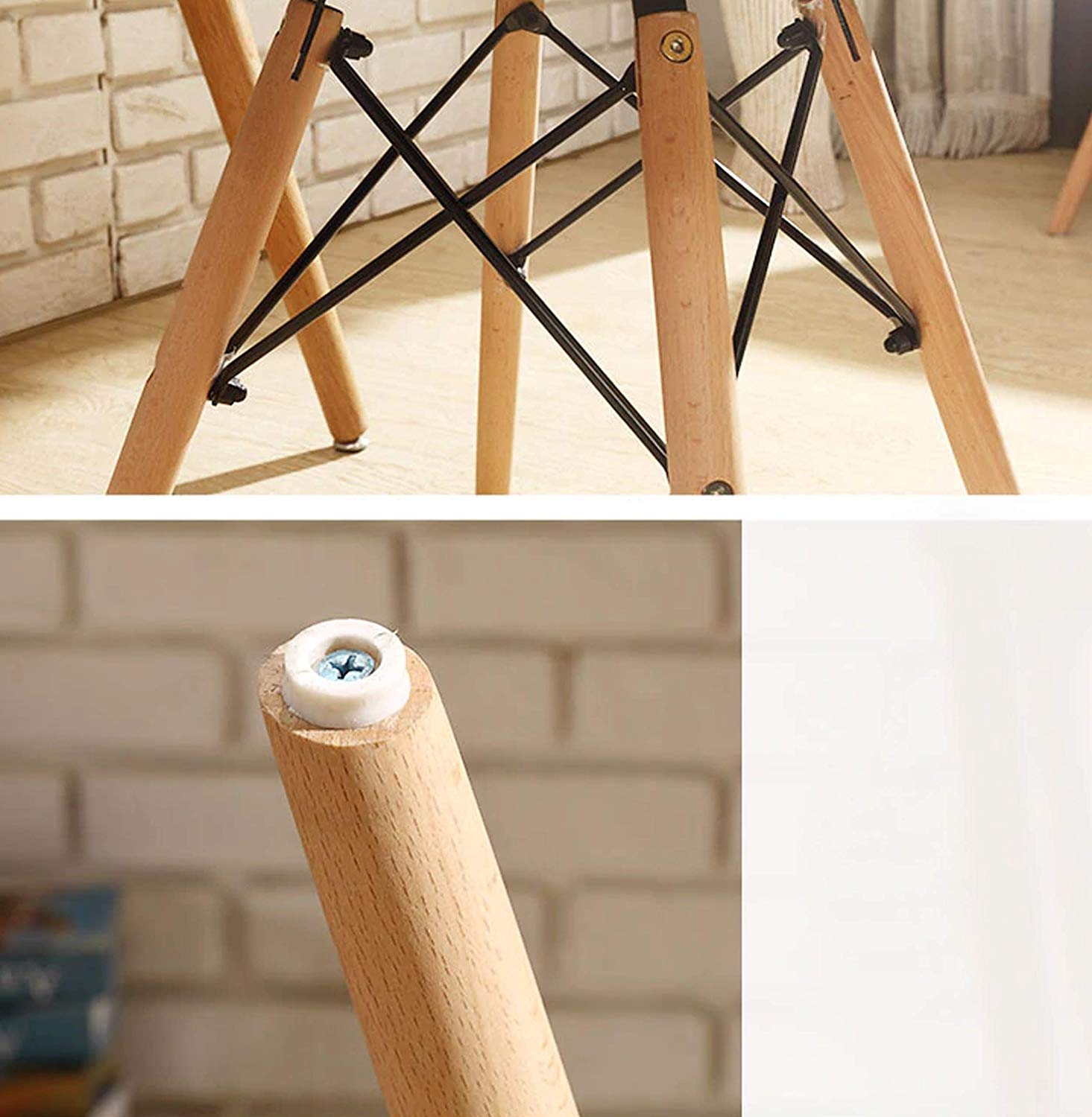 Cafe Chair in Wooden Legs Base Leatherette -