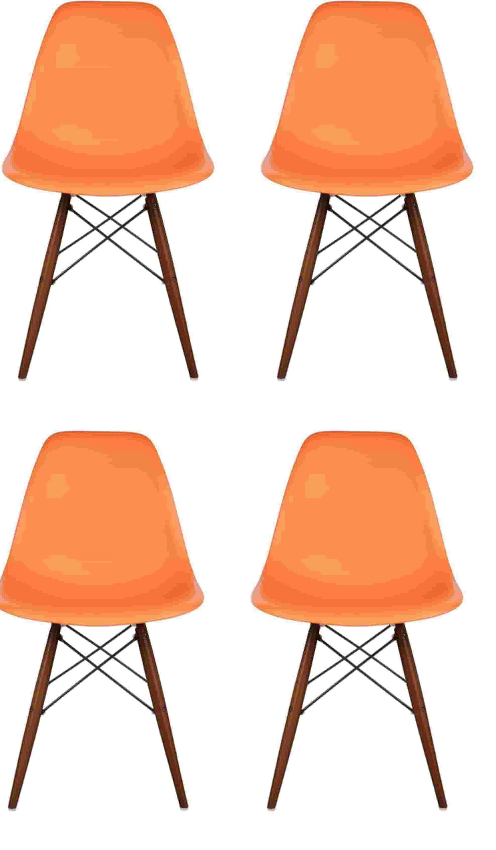 Cafe Chair in Wooden Legs Base PP Molded -