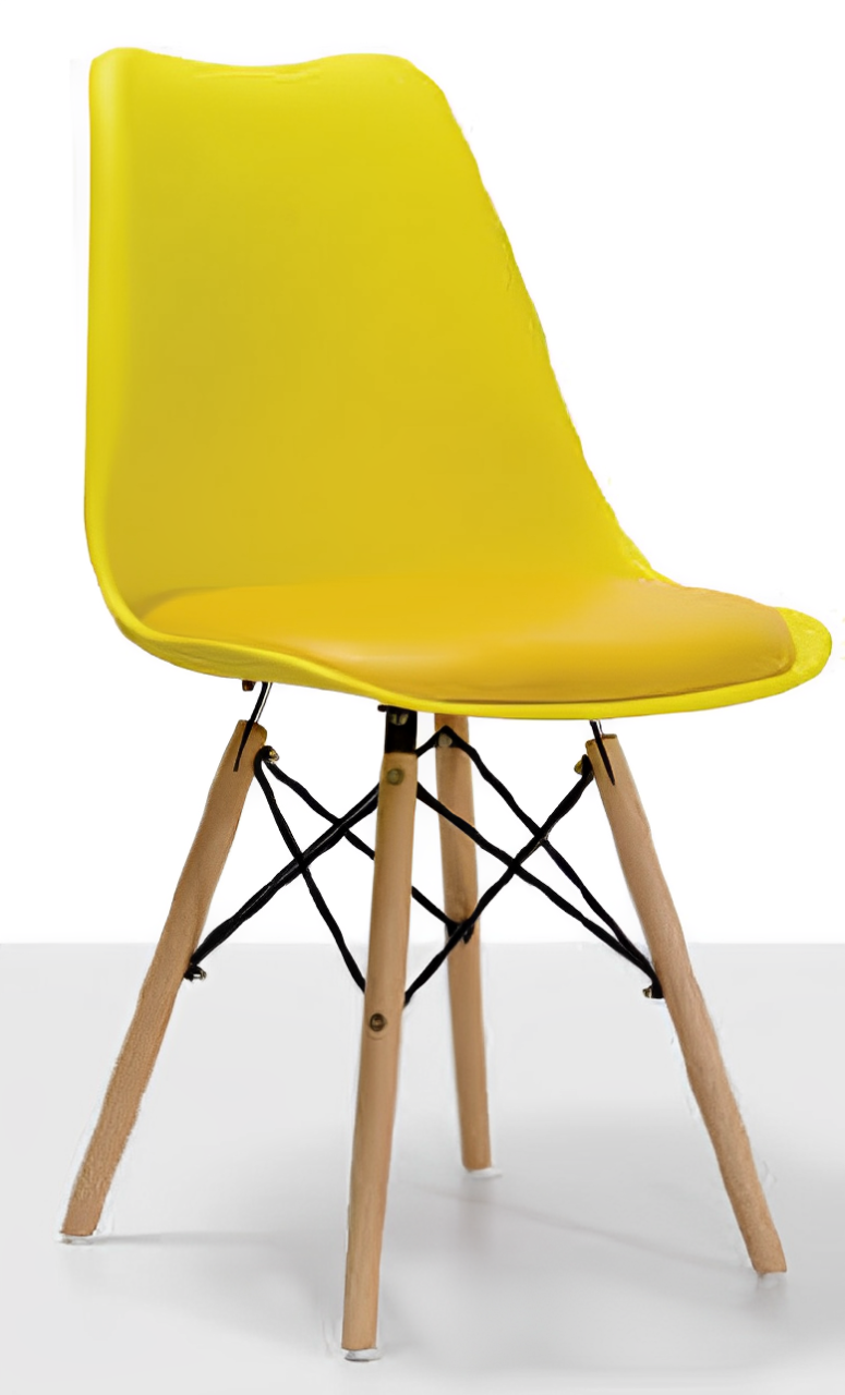 Cafe Chair in Wooden Legs Base PP Molded -