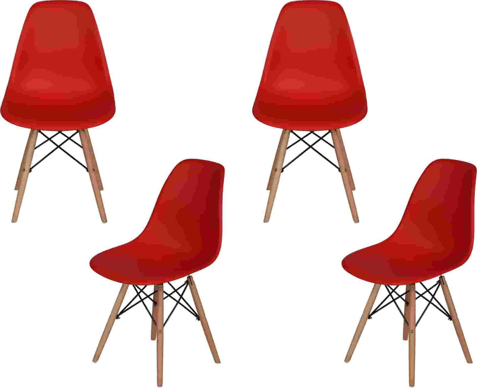 Cafe Chair in Wooden Legs Base PP Molded -