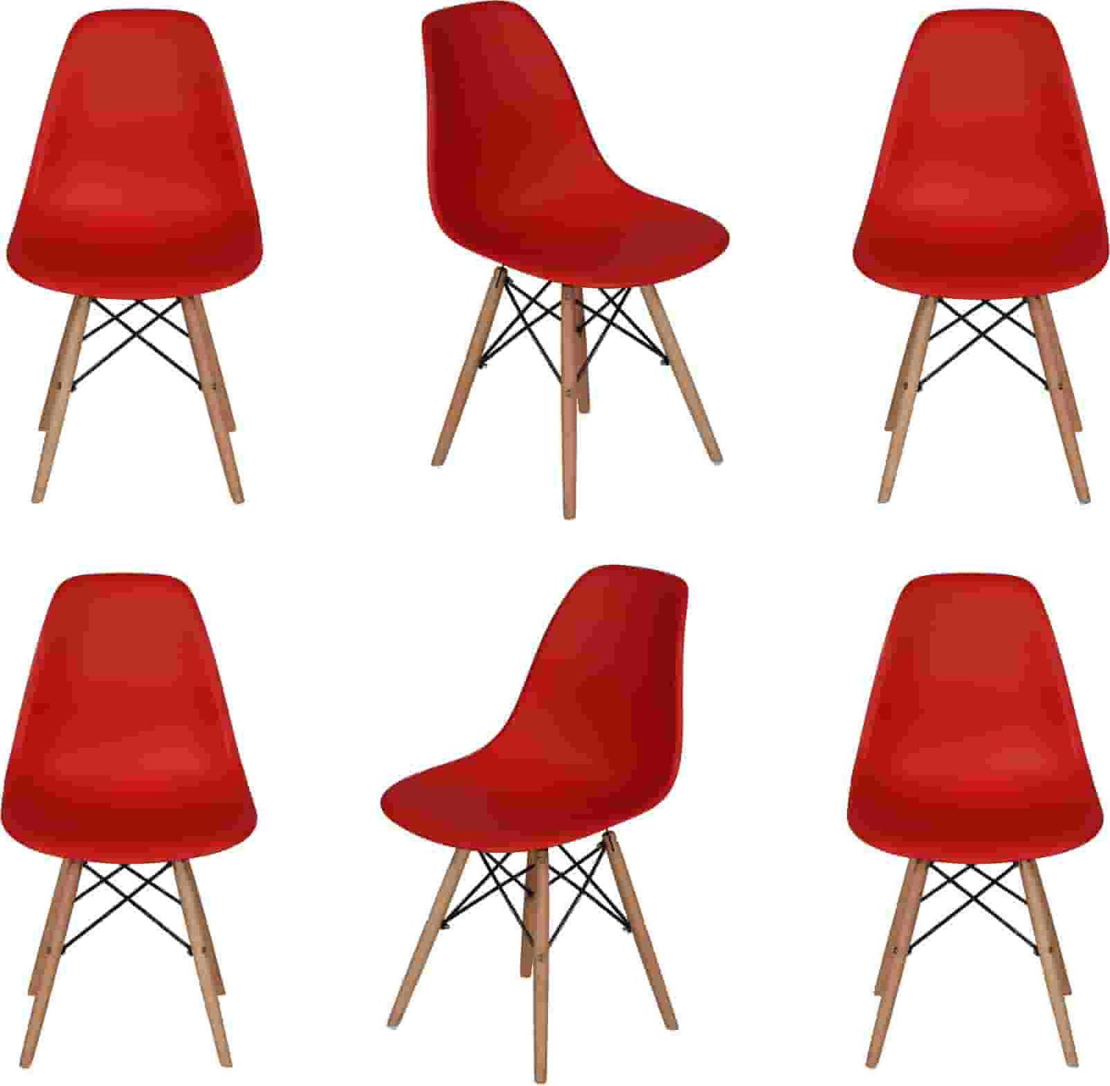 Cafe Chair in Wooden Legs Base PP Molded -