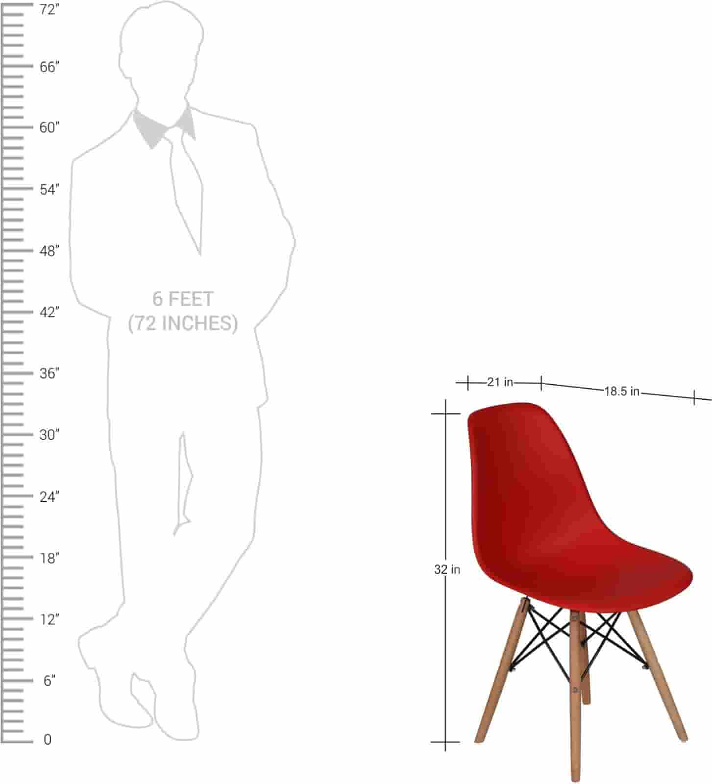 Cafe Chair in Wooden Legs Base PP Molded -