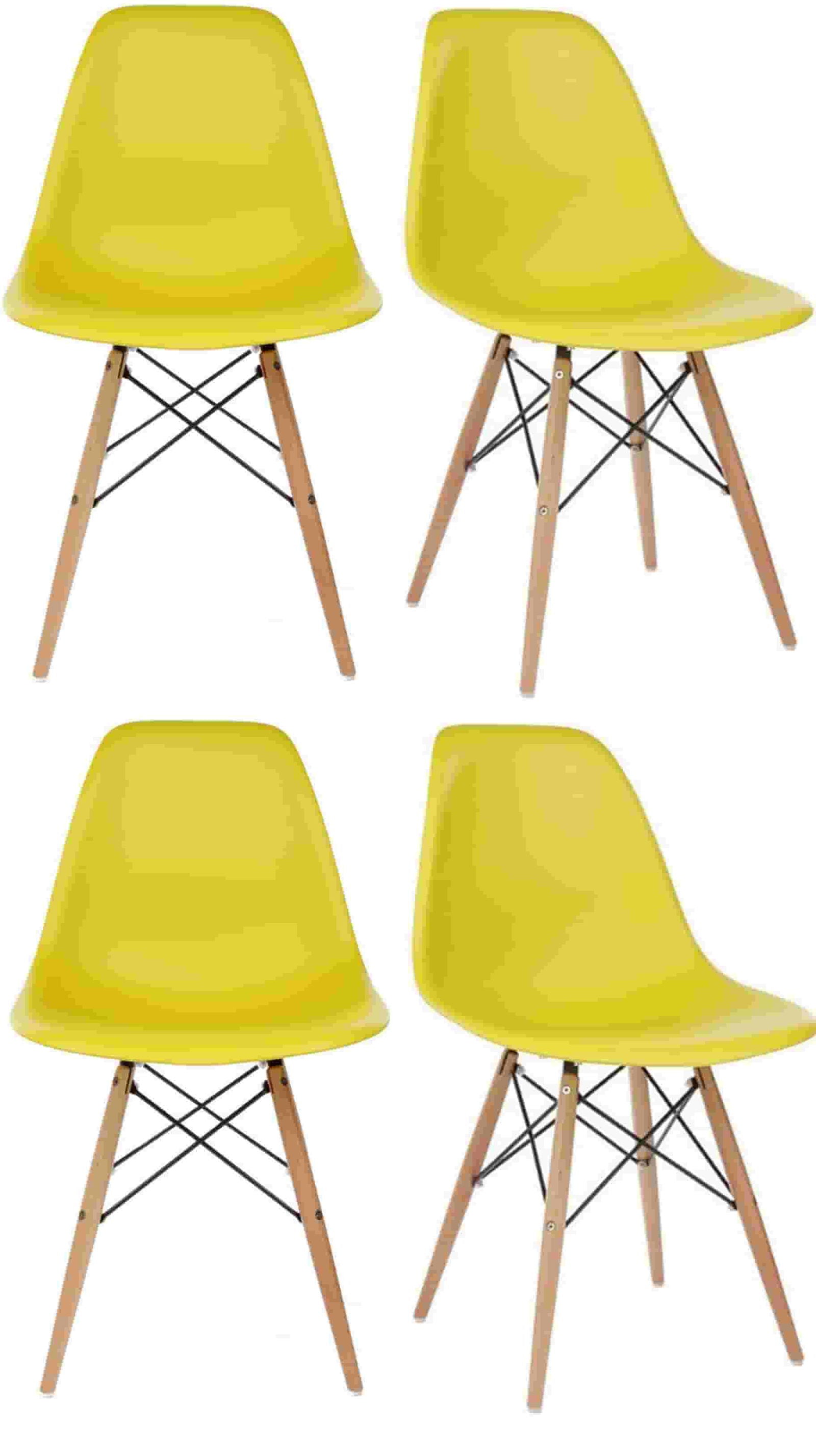 Cafe Chair in Wooden Legs Base PP Molded -