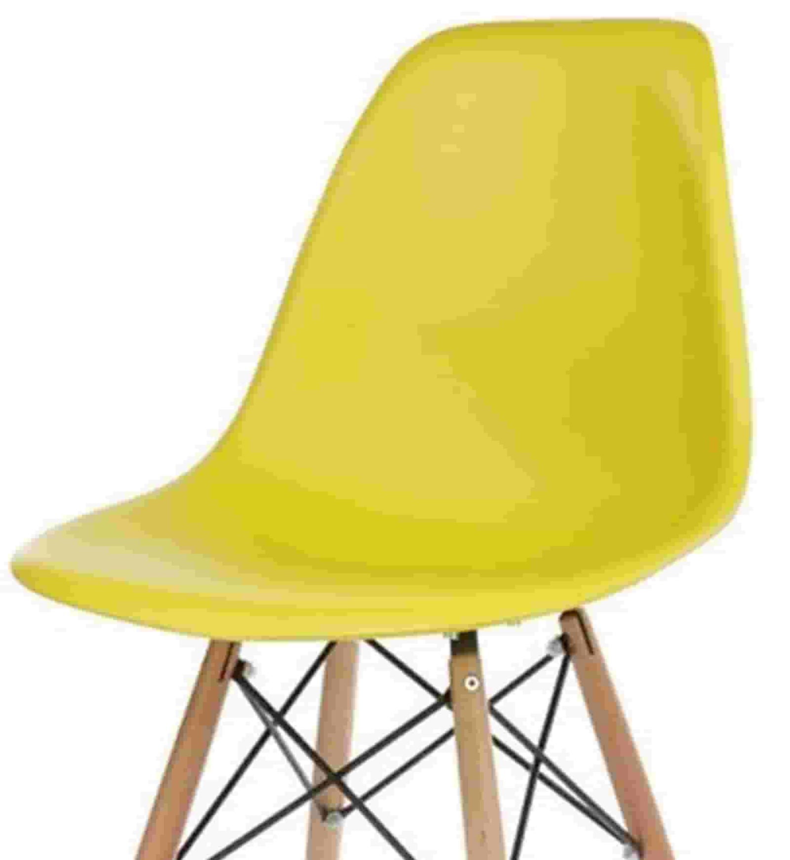 Cafe Chair in Wooden Legs Base PP Molded -