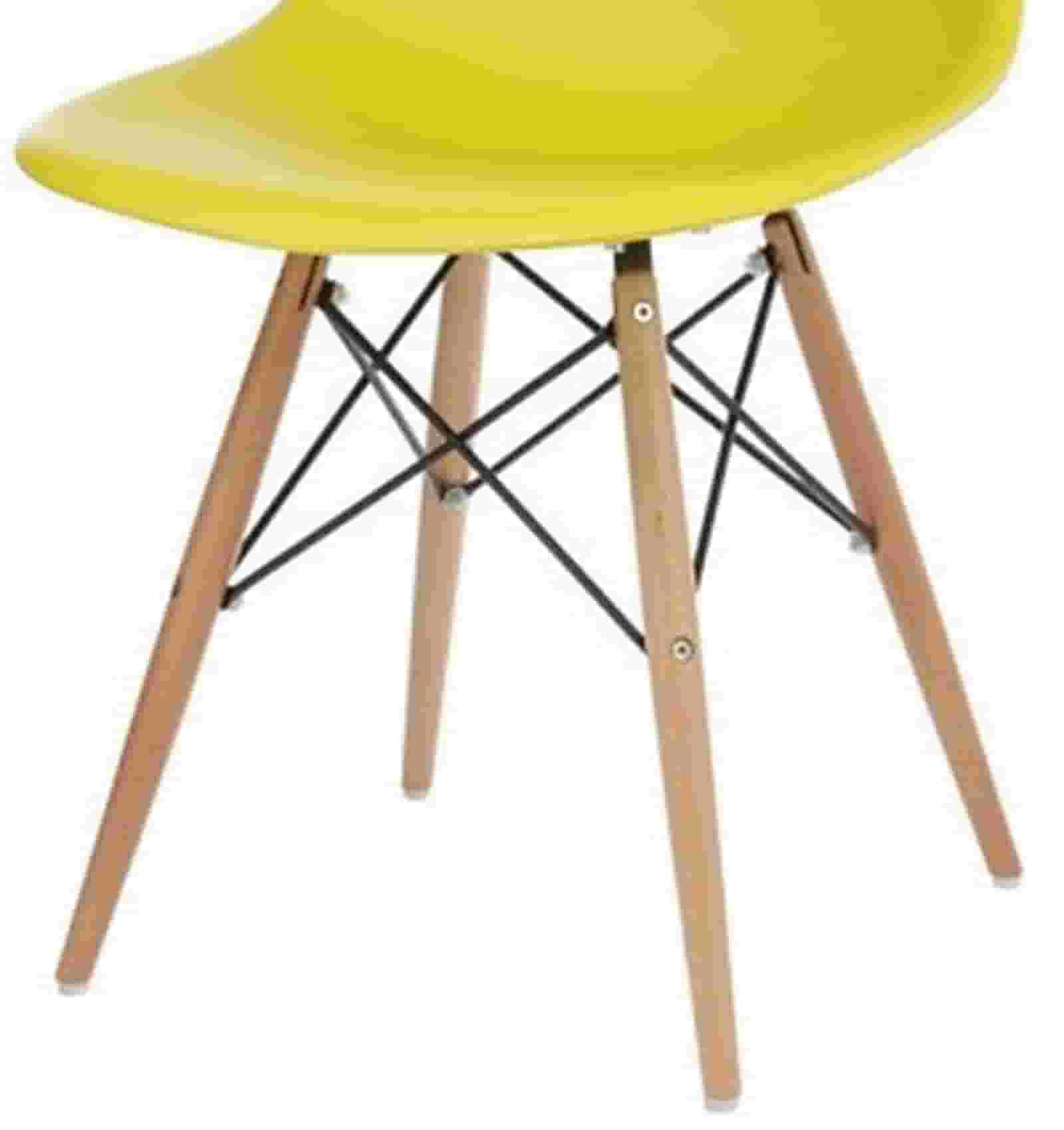Cafe Chair in Wooden Legs Base PP Molded -