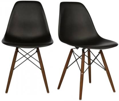 Cafe Chair in Wooden Legs Base PP Molded -