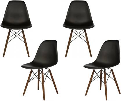 Cafe Chair in Wooden Legs Base PP Molded -