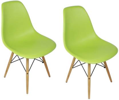 Cafe Chair in Wooden Legs Base PP Molded -