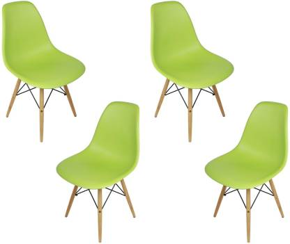 Cafe Chair in Wooden Legs Base PP Molded -