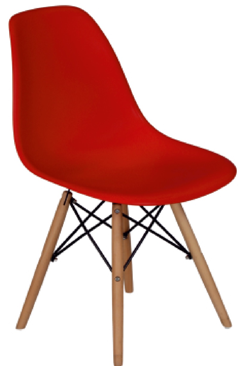 Cafe Chair in Wooden Legs Base PP Molded -